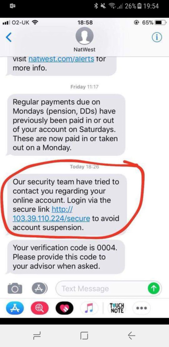 BEWARE! Text Message Scam from Bank - InterSecure UK