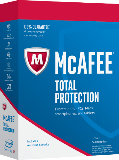 Cheap Antivirus McAfee Total Protection - 12 Month - Windows + Android + Apple MAC - InterSecure