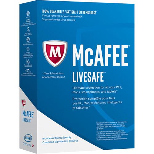 Cheap Antivirus McAfee LiveSafe - 12 Month - Windows, Android, Mac OS X and iOS - InterSecure 