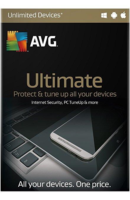 Cheap Antivirus AVG Ultimate Protection - Unlimited Devices + PC Tuneup - Latest Edition - InterSecure 