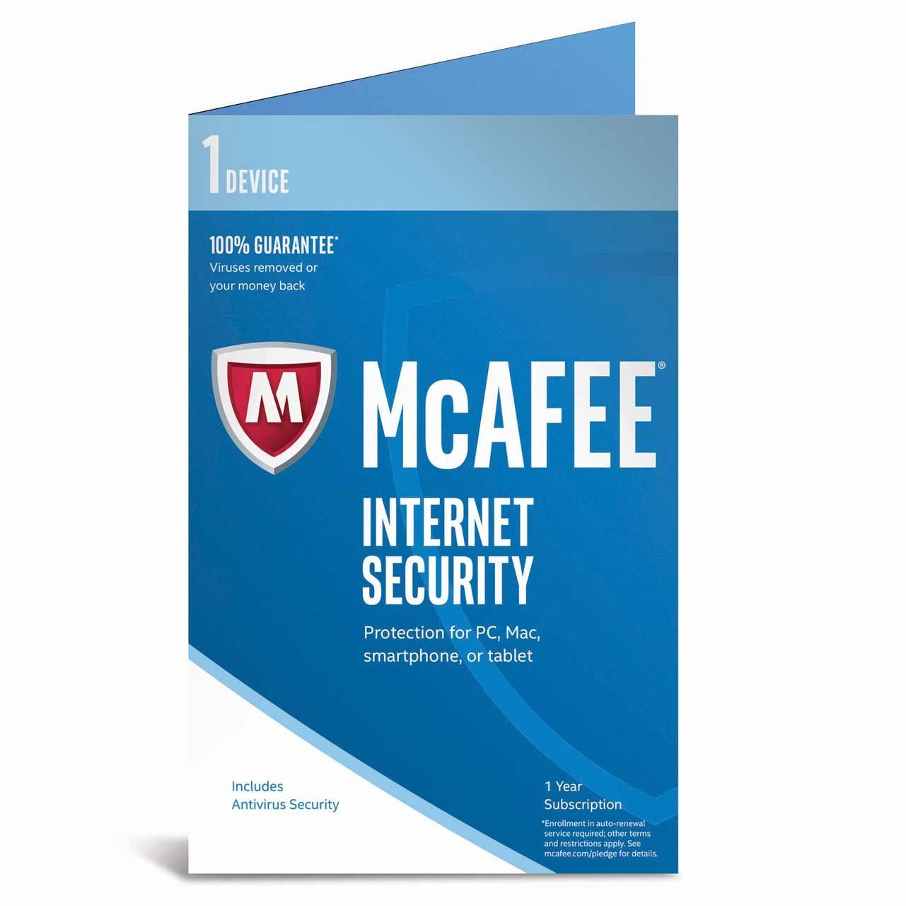 Cheap Antivirus McAfee Internet Security - For One Year (PC/Mac/Android) - InterSecure 